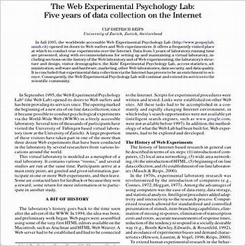 Web Experimental Psychology Lab Science Websites